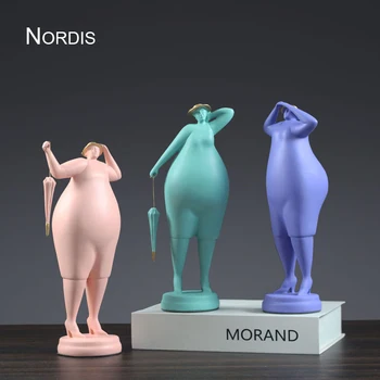 

NORDIC CREATIVE RESIN FAT WOMAN CHARACTER ACCESSORIES HOME LIVINGROOM SCULPTURE CRAFTS HOTEL DESKTOP STATUE FIGURINES DECORATION