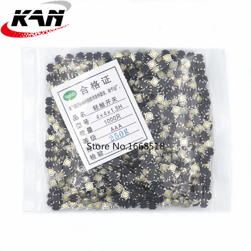 1000 шт./лот SMD кнопочный переключатель 4*4*1 5 мм тактовый микропереключатель |