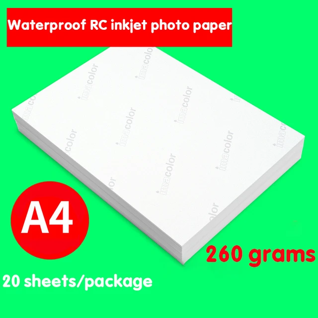 20 Sheets Waterproof 260gsm A4 Rc Glossy /luster/rough Matte/woves Photo  Paper For Inkjet Canon Printer - Photo Paper - AliExpress
