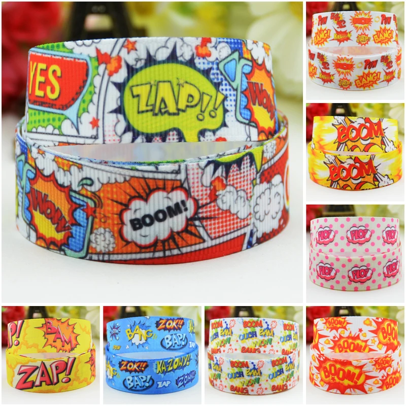 22 мм 25 38 75 взрыв облако мультфильм персонаж печатных Grosgrain лента украшения