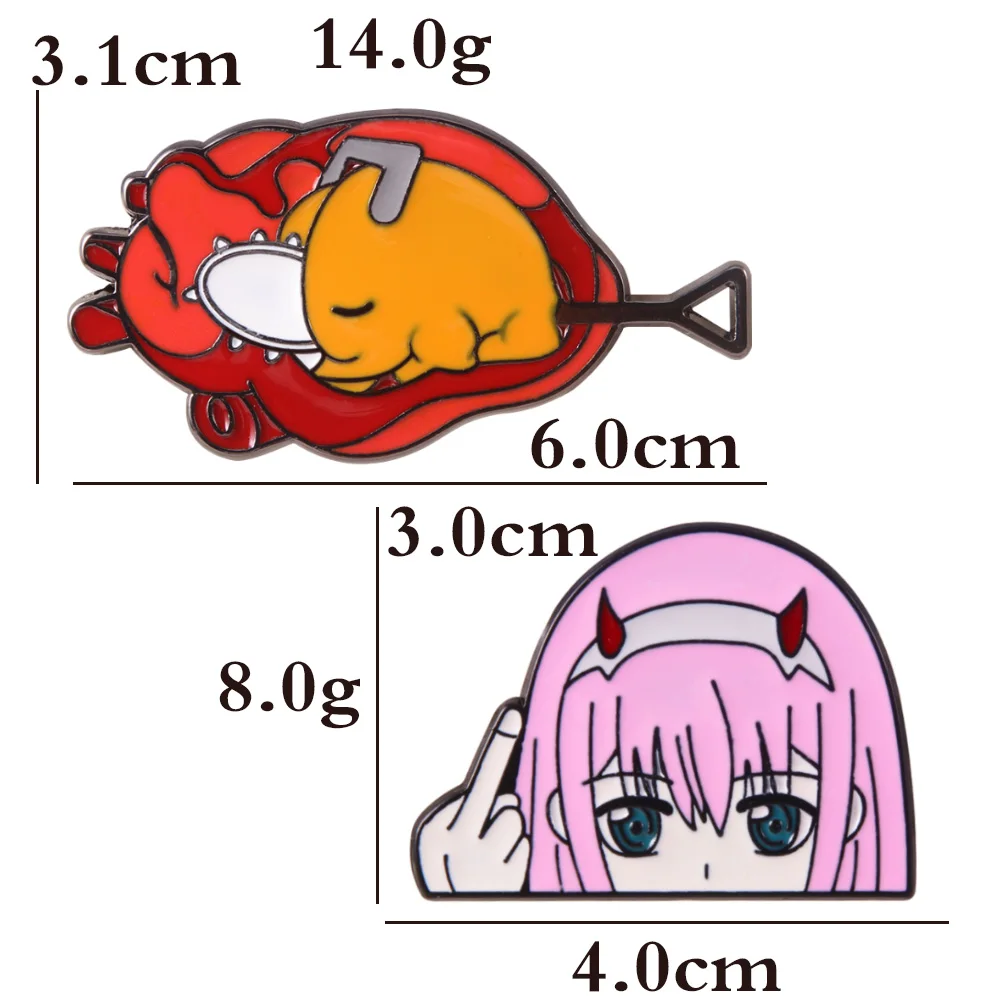 DARLING In The FRANXX Brooch Funny ZERO TWO 02 Anime Girl Cartoon Metal Brooch Pin Fans Gift Anime Cospaly Jewelry