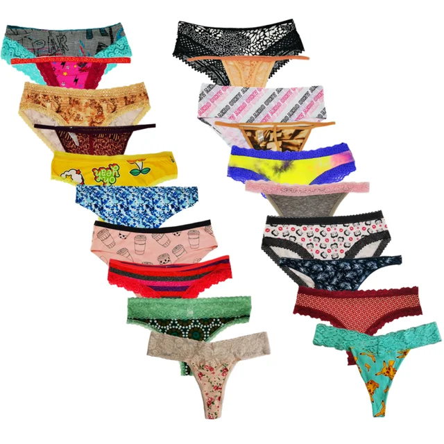 DIRCHO Women Underwear Variety Panties Pack 10 Lacy Thongs G-strings Cotton  Briefs Hipsters Bikinis Undies