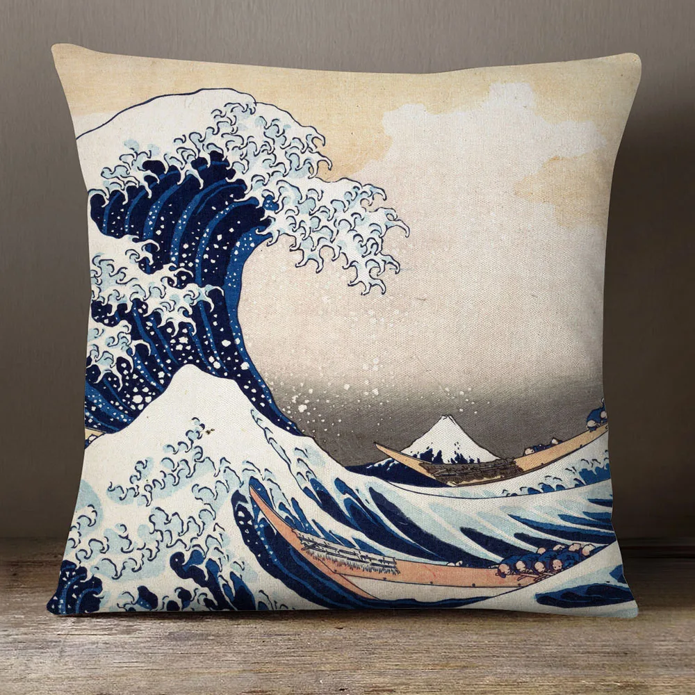 Япония художественная Подушка Чехлы для домашнего декора бежевый льняной чехол