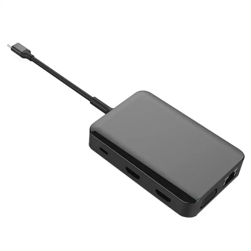 9 в 1 тип-c концентратор адаптер type C для PD док-станции 2 USB 3,0 порт 4K HDMI 1080P VGA RJ45 TF слот для карт 3,5 мм аудио разъем для Macbook Pro