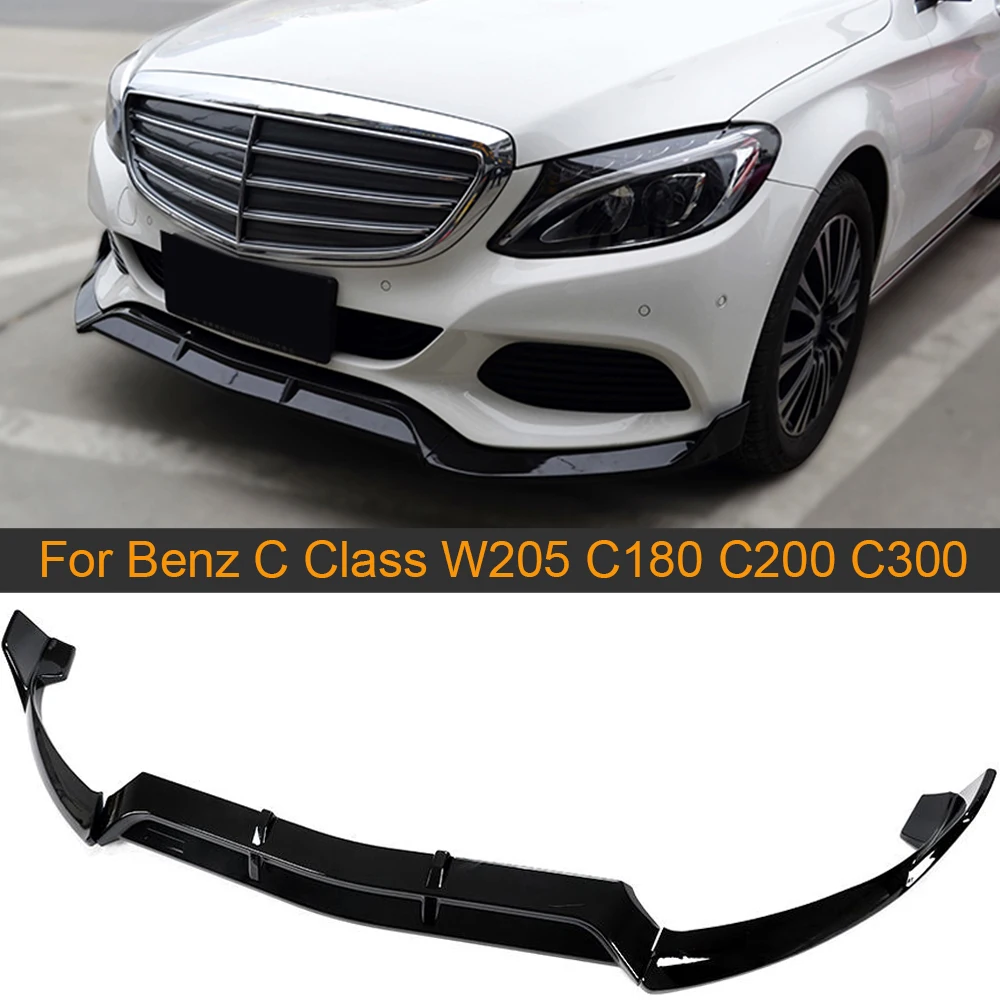 Автомобильный передний бампер спойлер для Mercedes-Benz Class W205 C180 C200 C300 Sport 2015-2018 PP блеск