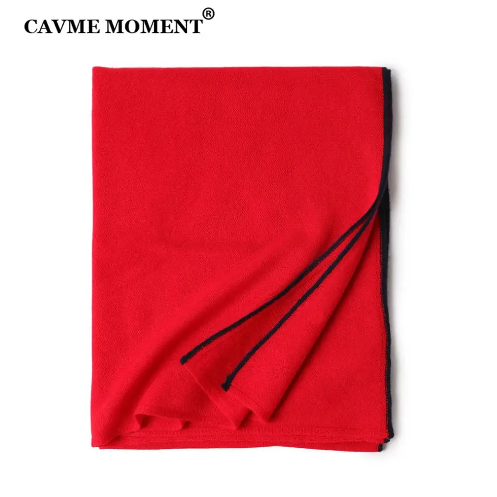 

CAVME Knitted Cashmere Scarf Luxury 100% Cashmere Scarves Unisex Red Long Scarf Christmas Gift Wraps Shawls 65*190cm 165g