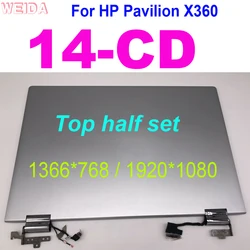 14 "para hp pavilion x360 14 cd série portátil metade superior conjunto led lcd tela de toque digitador assembléia display substituição