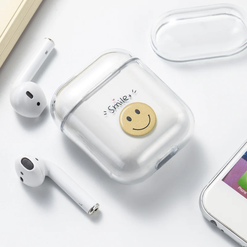 014 Чехол для Airpods, чехол, милый, роскошный, с милым сердцем, окрашенный, прозрачный, жесткий чехол на Airpod, защитный чехол для Air Pods, 1, 2, чехол - Цвет: 014