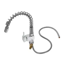 Современный Monobloc кухонный кран поворотный выдвижной спрей смеситель хром матовый кран