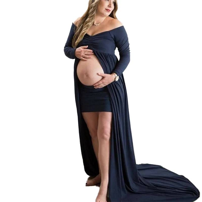 Платья для мамы и дочки Одинаковая одежда для всей семьи, 3 цвета, однотонное богемное длинное платье с длинными рукавами для маленьких девочек одежда «Мама и я» - Цвет: 03