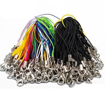 

100pcs Color Lanyard Lariat Strap Cords Lobster Clasp Rope Keychains Hooks Mobile Set Charms Keyring Bag Accessories Key Ring