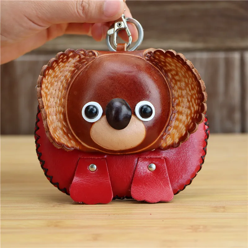 New Cartoon Animal Leather Owl Coin Purse Keychain Creative Cute Headset  Storage Bag Keyring For Women Men Car Key Pendant Gift - Coin Purses -  AliExpress