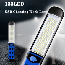 

LED Work Light Powerful Flashlight With Magnet Car Emergency Light USB Battery Outdoor Camping Light Fishing Portable Power Bank