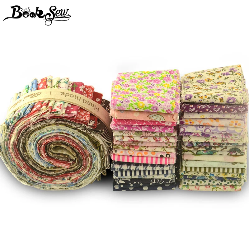 Booksew печатные цветы 5x100 см желейные рулонные полоски хлопчатобумажная ткань 8-9 шт./лот Telas DIY лоскутное шитье