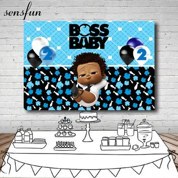 

Sensfun New Design Boss Baby Theme Backdrop For Photo Studio Blue Balloons Kids Birthday Party Photography Backgrounds Custom