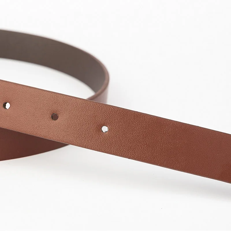Women's Double Circle Round Buckle Belt Fashionable Jeans Accessories Belt Luxury Quality Designer Faux Leather Belt for Women