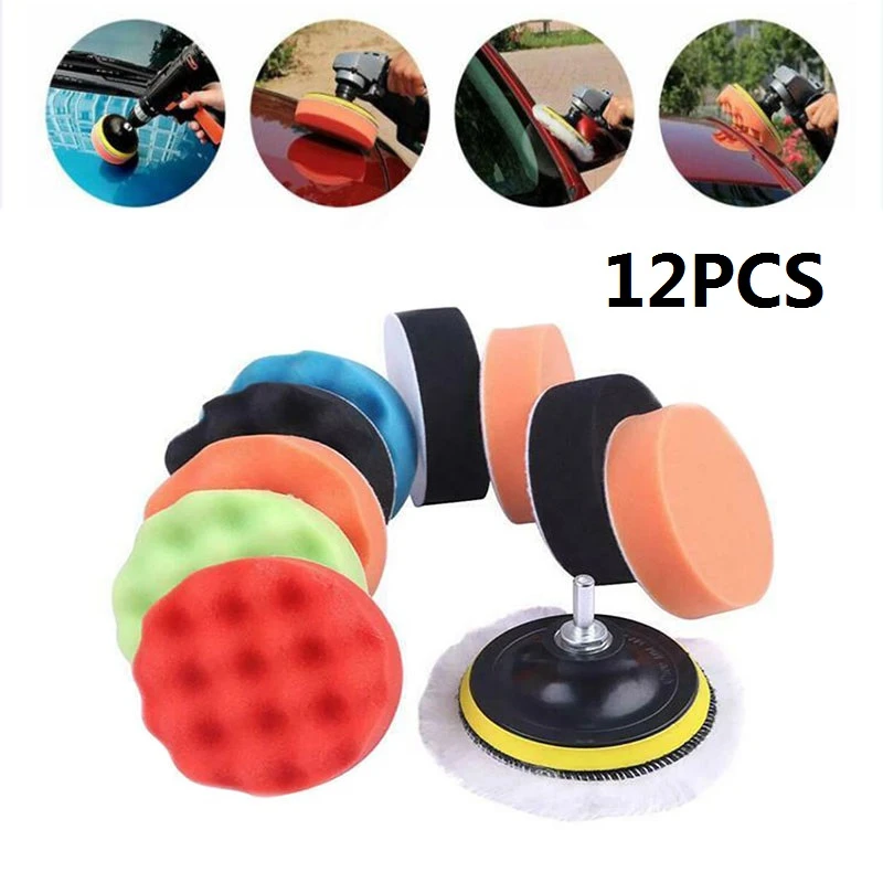 Polishing Waxing Polishing Pad 3 Inch for Car Polisher with Adapter 12Pcs Compound Buffing Sponge Pads Kit Polishing Waxing Polishing Pad 3 Inch for Car Polisher with Adapter 12Pcs Compound Buffing Sponge Pads Kit