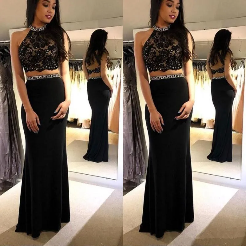 Скромные черные платья из двух частей для выпускного вечера vestido de festa Русалка вечернее платье с открытой спиной импортные вечерние платья