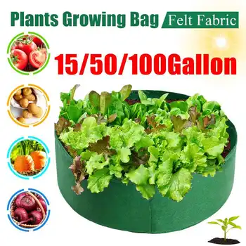

15/50/100 Gallon Vegetable Flowers Seedling Plants Nursery Bags Grow Bags Fabric Eco-friendly Ventilate Growing Planting Bag
