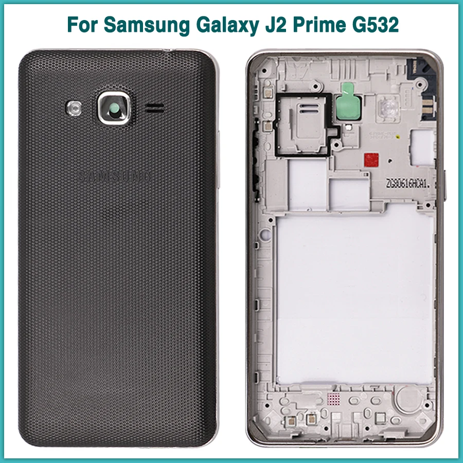 

10pcs Rear G532 full Housing case For Samsung Galaxy J2 Prime G532 G532F Mid Bezel Middle Frame Battery back Cover door