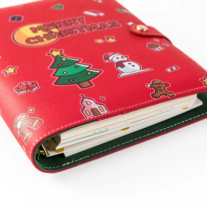Yiwi New Arrive Christmas Red A5 A6 loose leaf Binder Notebook Creative Dairy