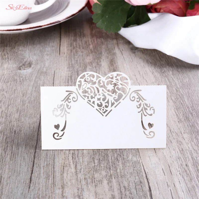 

100 pcs Hollow out Luxury Table Name Place Cards Wedding Christmas Birthday Party Invite Cards Table Decoration Favor 7z