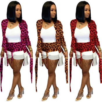 

Autumn Winter Women Two Piece Set Top and Pants Plus Size Tracksuit Sweatsuit Outfit Leopard Cardigans Casual Sets