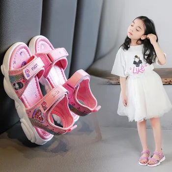 

Summer Girls Sandals New Children Soft Bottom Princess Students Sports Beach Shoes Fashion Toddlers Kids Sandalias Siez 25-36