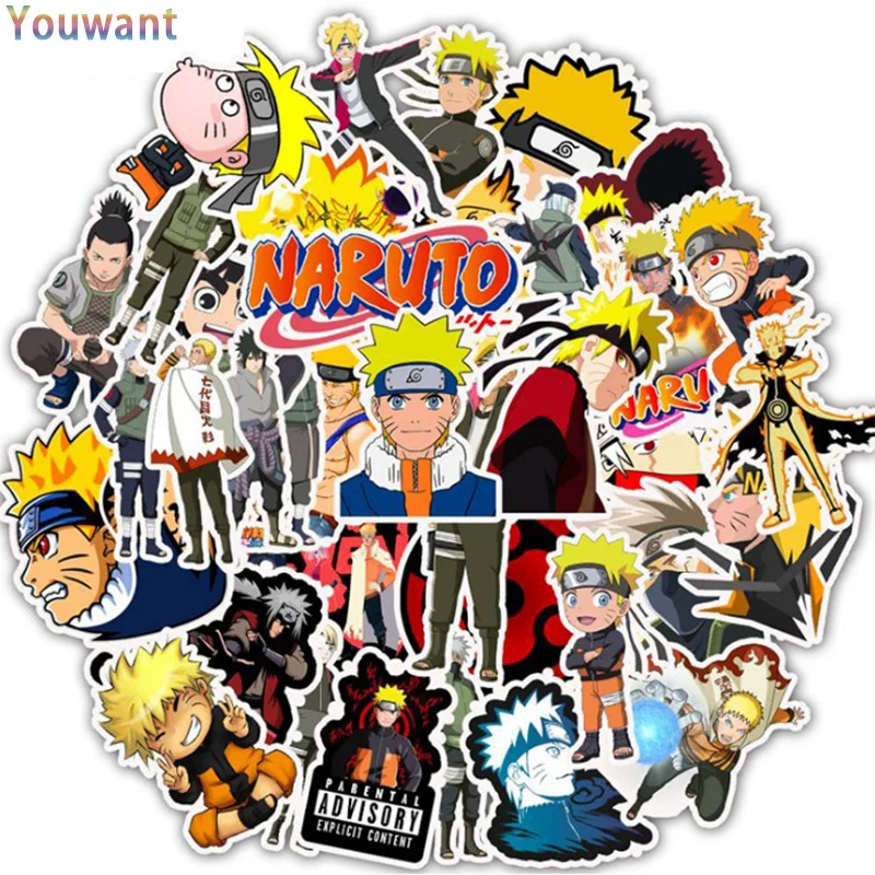 

New 10/30/50PCS Pack Japan Anime Carton Naruto DIY Stickers Skateboard Laptop Guitar Luggage Funny Graffiti Decal Cool Sticker