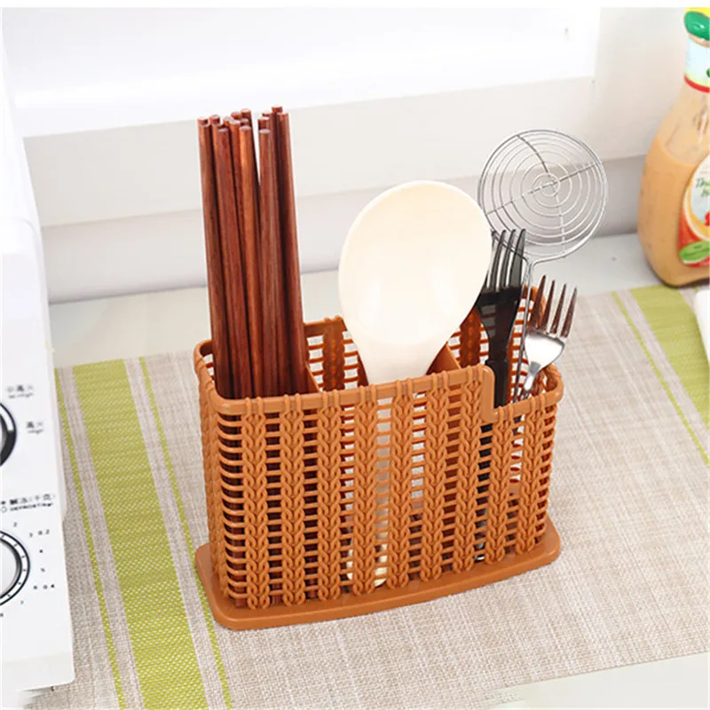 

Retro Chopsticks Cage Knife Spoon Fork Holder Drain Hollow Box Punch-free Tableware Rack Home Kitchen Utensils Storage Organizer