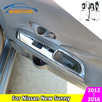 

Xburstcar For Nissan New Sunny 2012-2016 LHD Car Window Lifter Control Frame Window Switch Decor Armrest Panel Trim Stickers