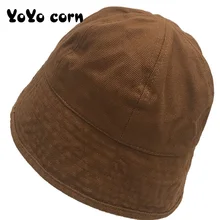 YOYOCORN, Мытые хлопковые шапки для рыбаков, дизайнерские модели, повседневные Шапки-ведра для женщин, Ретро стиль, колокольчик, кепка для бассейна, женская шляпа от солнца