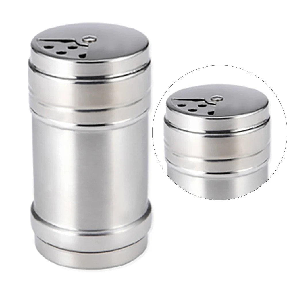 Rotating Lids Design Spice Dispenser Stainless Steel Spice Shaker Multi