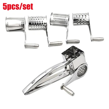 

5Pcs/Set Rotary Cheese Grater Stainless Steel Drum Blades Shredder Slicer Peel For Either Fine Grating Planer Tools