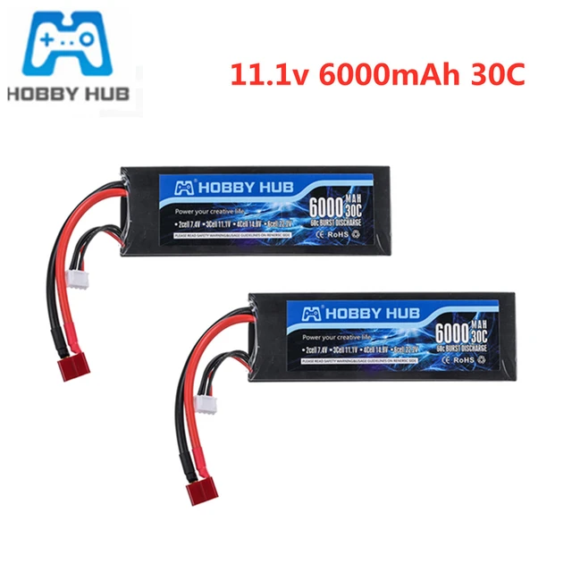 HRB-Batterie Lipo 3S, 11.1V, 5000mAh, 50C, Connecteur 60 Deans, pour Axial  RC Truggy, Réservoirs