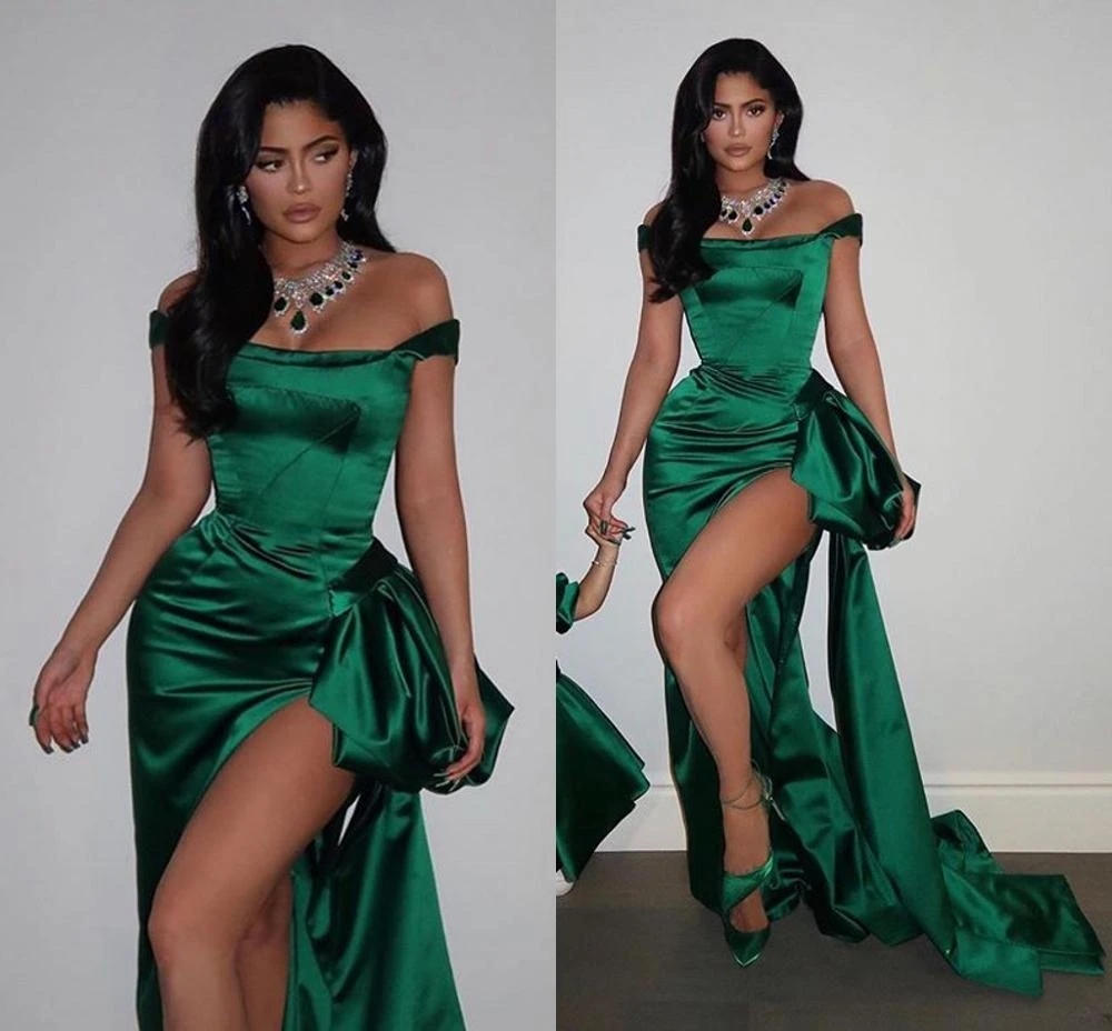 green peplum dress