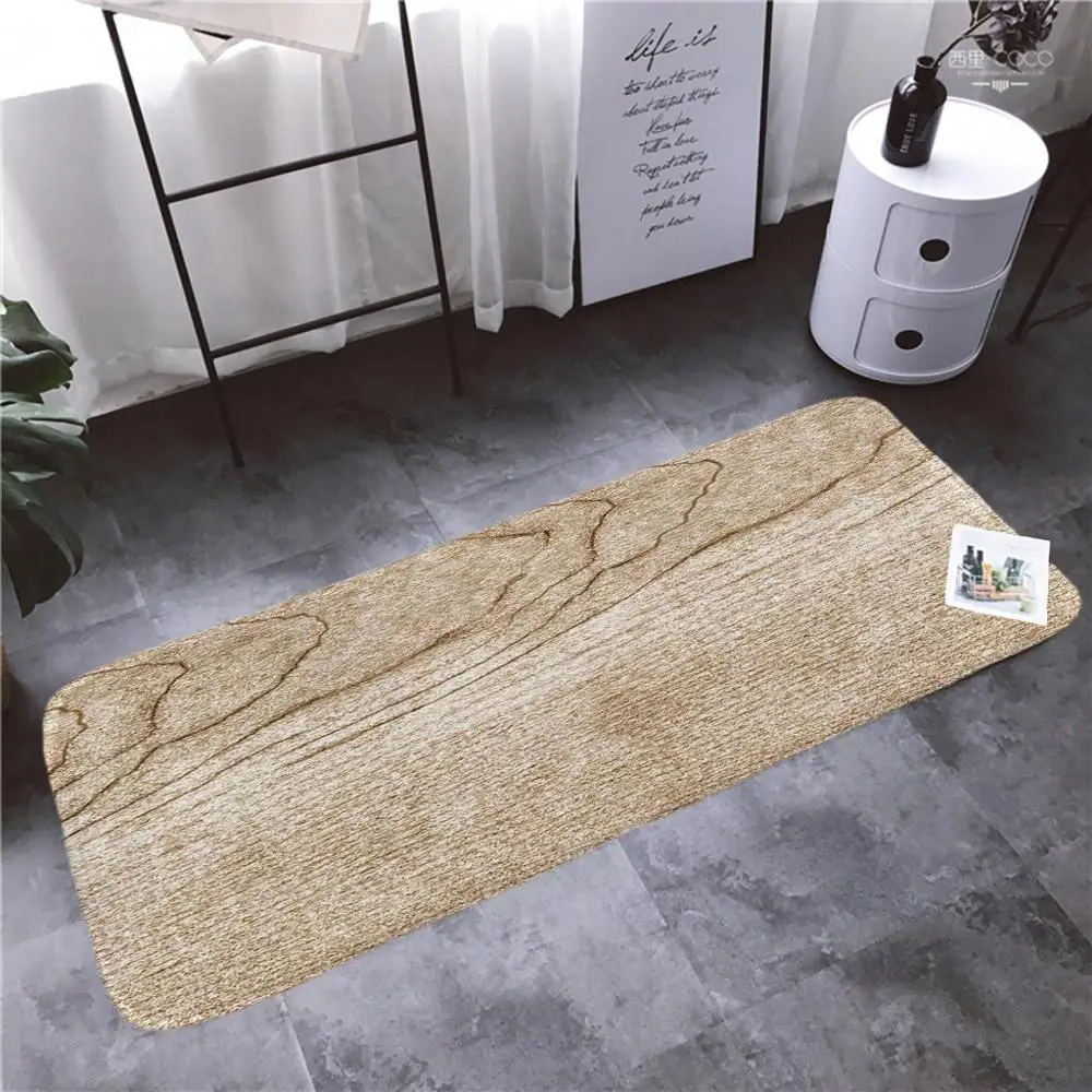 Забавный коврик для кухонной и входной двери, Противоскользящий коврик для ванной комнаты, прихожая, 50x80 см, современный деревянный дизайн - Цвет: Серый