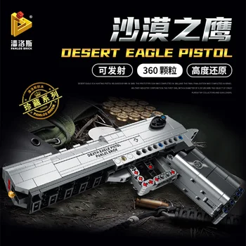 

Military ww2 Technic Series Desert Eagle Pistol Handgun Uzi submachine gun Model Building Blocks Toys For Boys city police SWAT