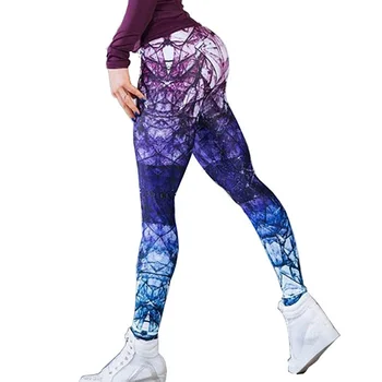 

Fashion Young Sport Women Fitness Running Sports Slim Gym Legging Pants Diamond Pattern Digital Printing Hip-Liftted