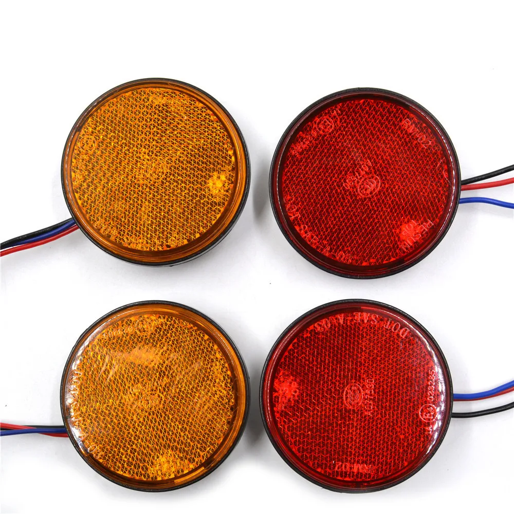 JAER Pair 12V светодиодный Круглый отражатель для мотоцикла задний тормоз сигнал