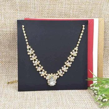 

100pcs/lot 10*10cm2018 new white/black/brown/red handmade blank jewelry card necklace display package card custom logo available