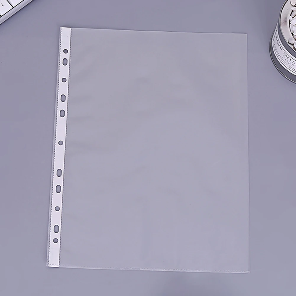 100 шт А4 пластиковые перфорированные карманы папки для хранения 11 отверстий вкладыш документов лист протекторы прозрачный пакет для папок