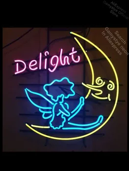 

Delight Neon Sign light moon and Angel Neon Bulbsign Signage Vintage neon signs Real Glass Neon Polis Signage Shop Fairy lights