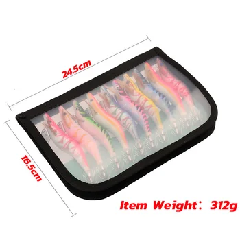 

Vissen 1 Ste Outdoor sports fishing bait freshwater simulation 13.5cm / 21.5g luminous squid bait wooden shrimp bag set