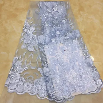 

2020 New Design French Tulle sequins Lace Swiss Voile Lace in Switzerland Nigeria Lace Fabric African Wedding Dress Material