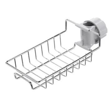 

1pcs Faucet Drain Rack Hanging Basket Kitchen Adjustable ABS Material Sink Rag Rack Sponge Soap Shelf Storage Rack