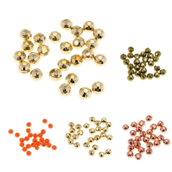 

25x Fly Tying Beads Slotted Tungsten Fly Fishing Nymph Head Ball Beads Gold/Copper/Bronze/Orange