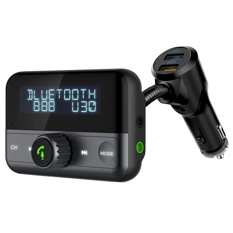 Bt75S 1,8 дюймовый экран дисплея Qc3.0 Быстрая зарядка автомобиля fm-передатчик автомобильный Bluetooth громкой связи автомобильный комплект Aux беспроводной аудио воспроизведение