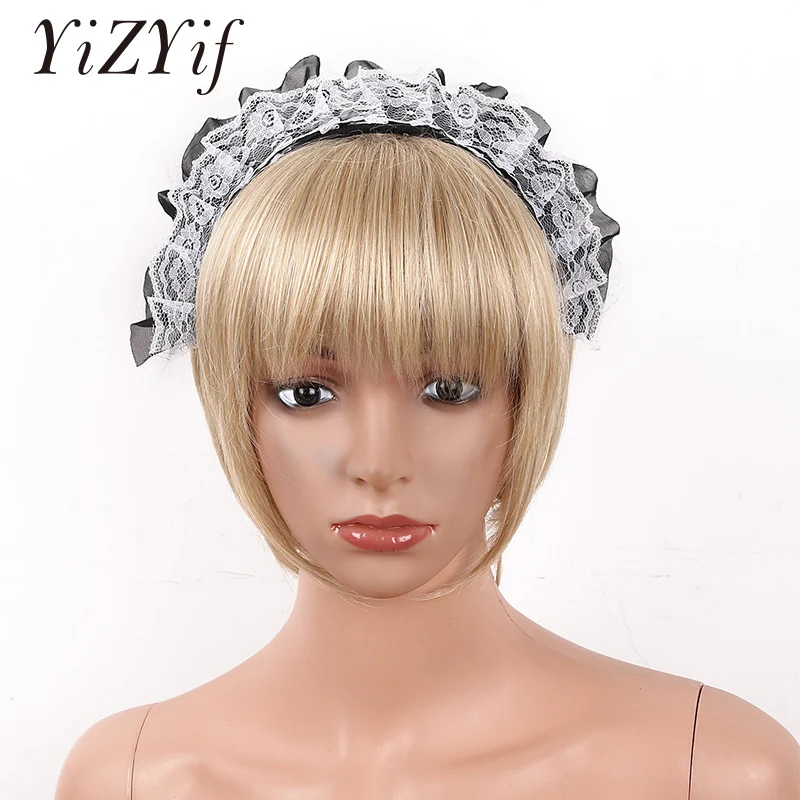 WomensFrenchMaidHairHoopGothicAnimeMaidCosplayLaceRuffles
