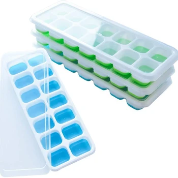 

4 Pcs Ice Tray Mold, Removal and Stackable for Easy Release, Used for Freezer, Wine